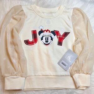 Minnie Mouse ''Joy'' Holiday Fashion Long Sleeve Top Girls Size 4 NWT Disney